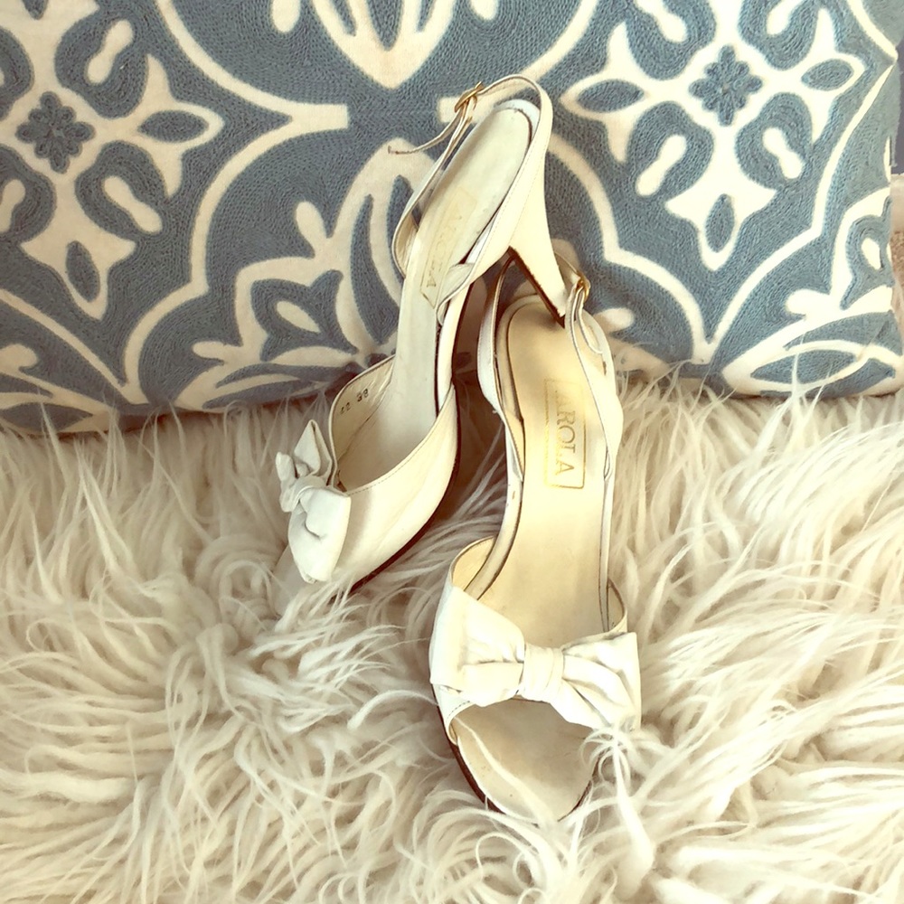 Vintage Mario Maraolo Italian Leather Bow Pump Sandals - Size 38 (US 7.5)